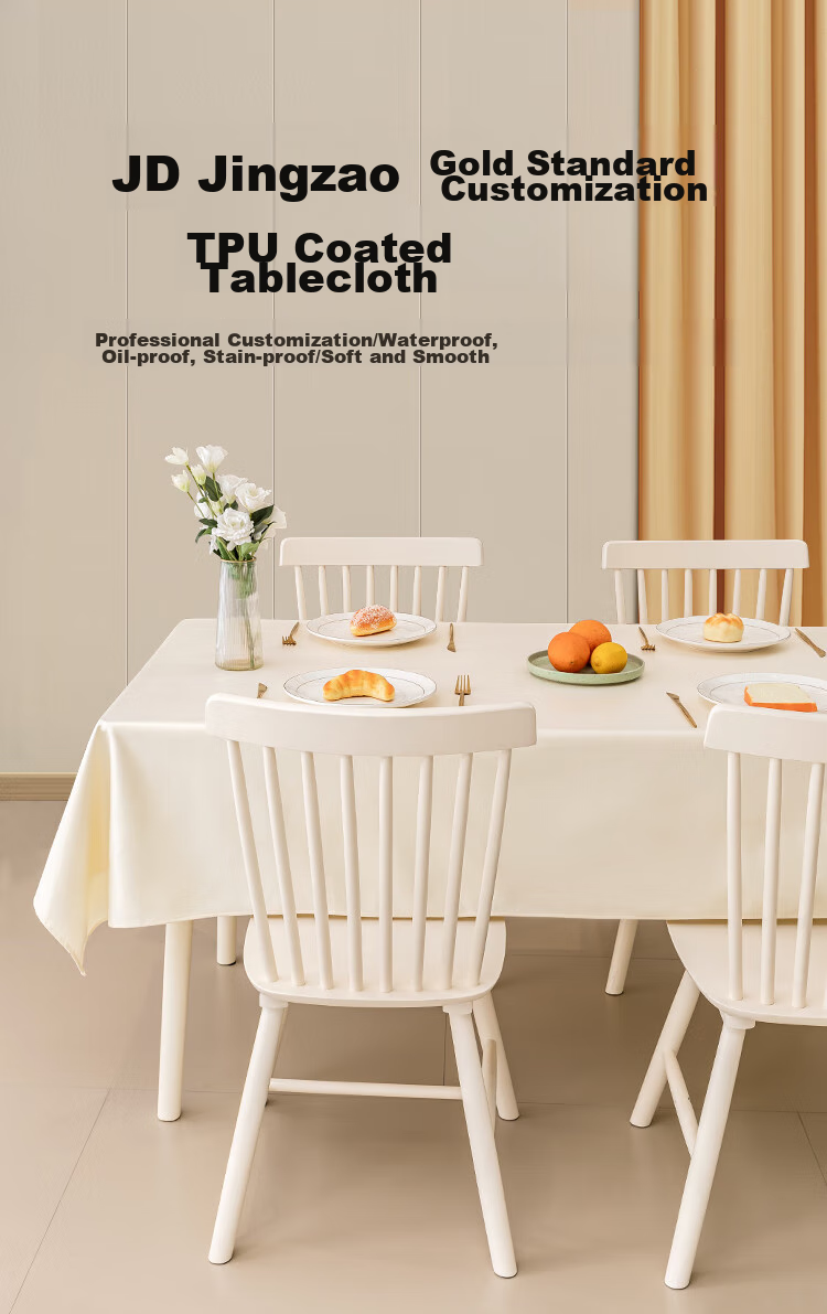 JD Original Large White Tablecloth, Waterproof And Oil-Resistant, Washable Fabric Table Cover, Thickened Table Mat for Dining Table And Coffee Table, 137x180cm 3