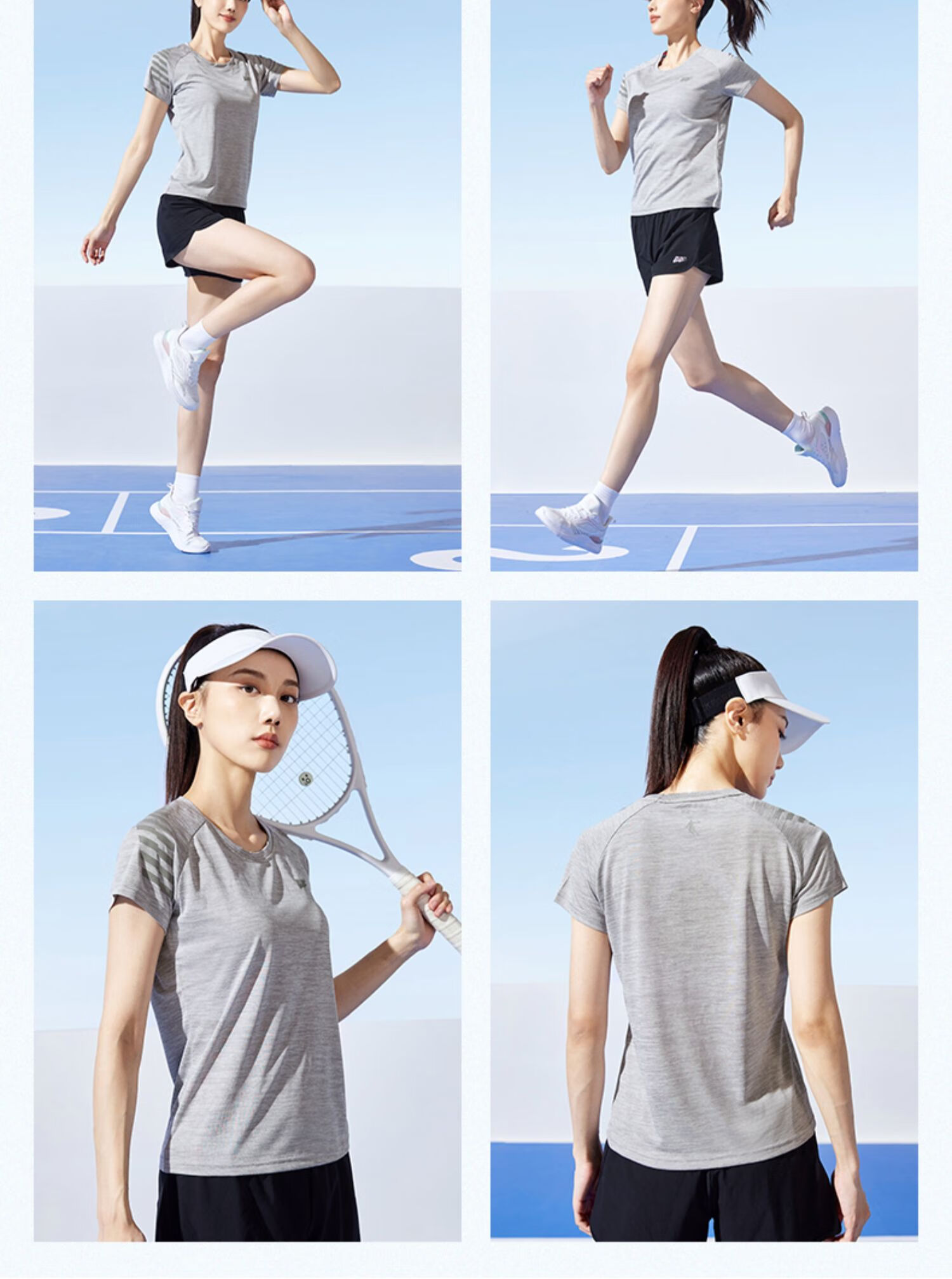 QIAODAN Short-Sleeved T-Shirt for Women, Lightweight Sports Quick-Dry Top, Round Neck, Ice Silk Casual Running Shirt, Women's Fitness Wear 6