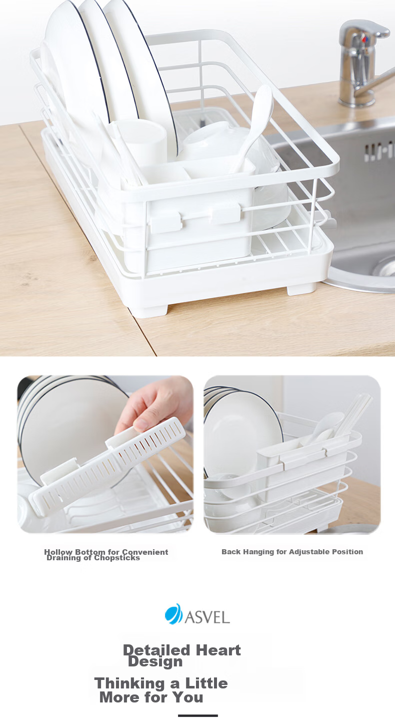 ASVEL Kitchen Sink Drainer Rack Storage Shelf for Bowls, Chopsticks, Plates, Cups 9