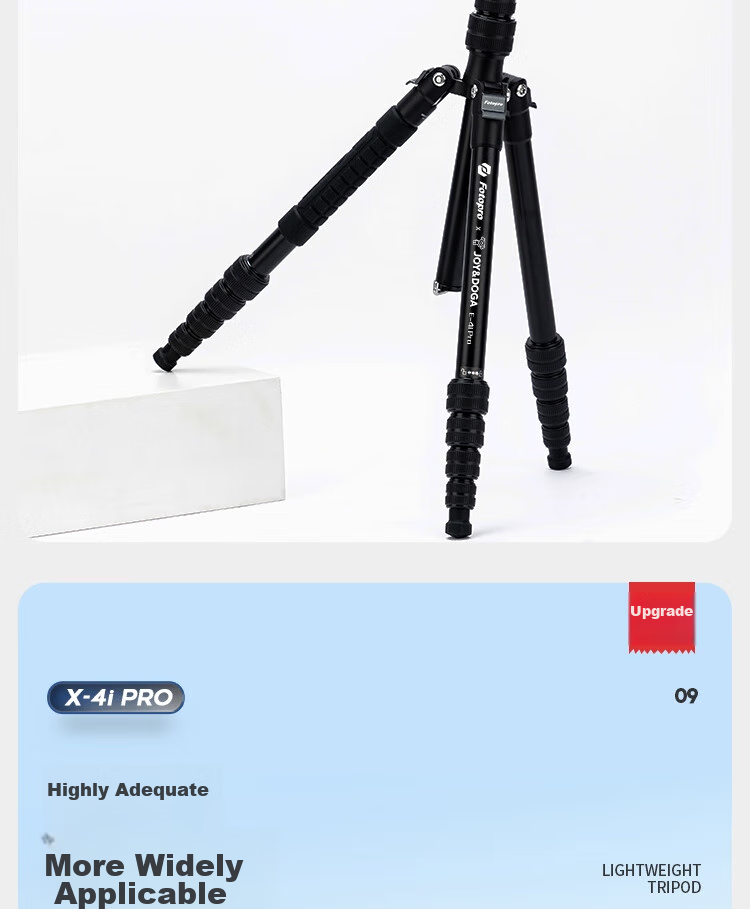 Fotopro E4I PRO+42QP & Joy Co-Branded Edition, Detachable Gimbal, Adjustable Monopod, Easy-Folding Panoramic Shooting Tripod for Mirrorless And Digital Cameras, Includes Phone Clamp 15