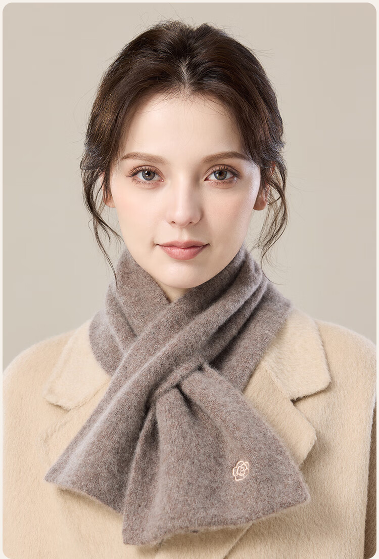 JIUMU 100% Cashmere Scarf for Women, Autumn And Winter Warm Neck Warmer, Gift for Women Or Mothers, Birthday Present Gift Box 21
