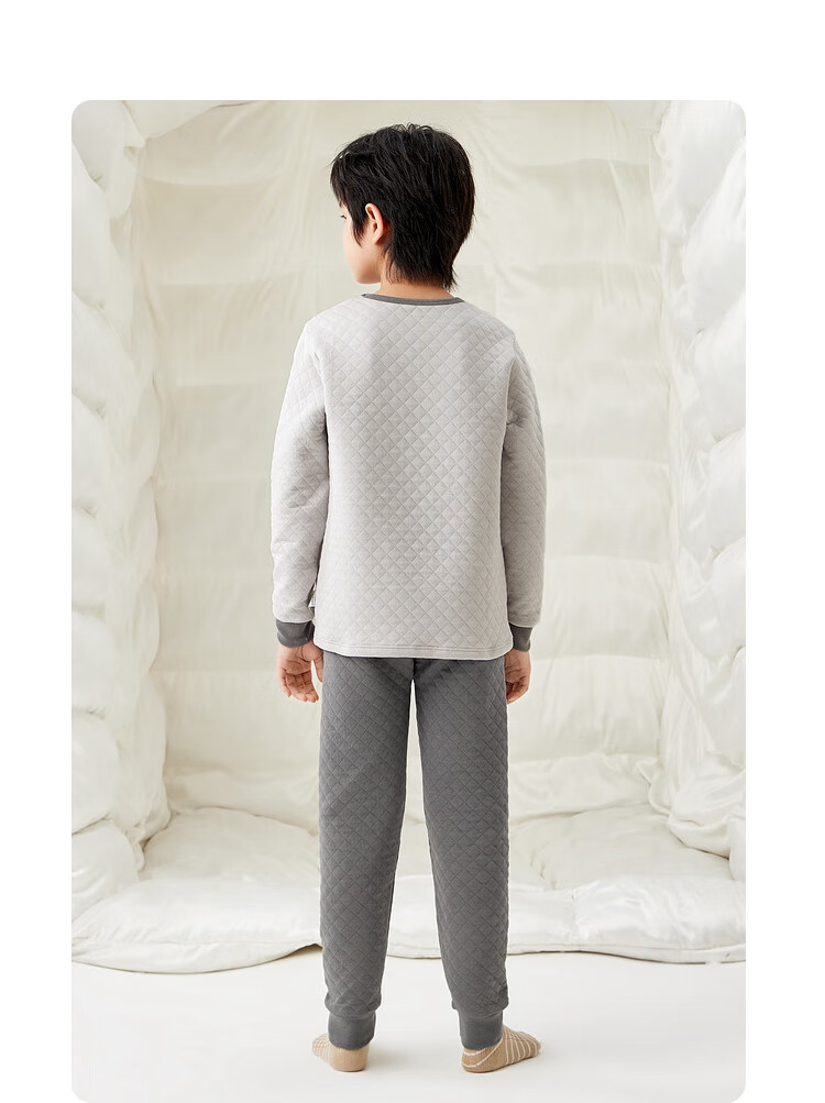 BALABALA Children's Thermal Underwear Set, Winter Thickened Padded Boys' Comfortable Autumn Clothes And Pants, Baby Base Layer Sleepwear 18