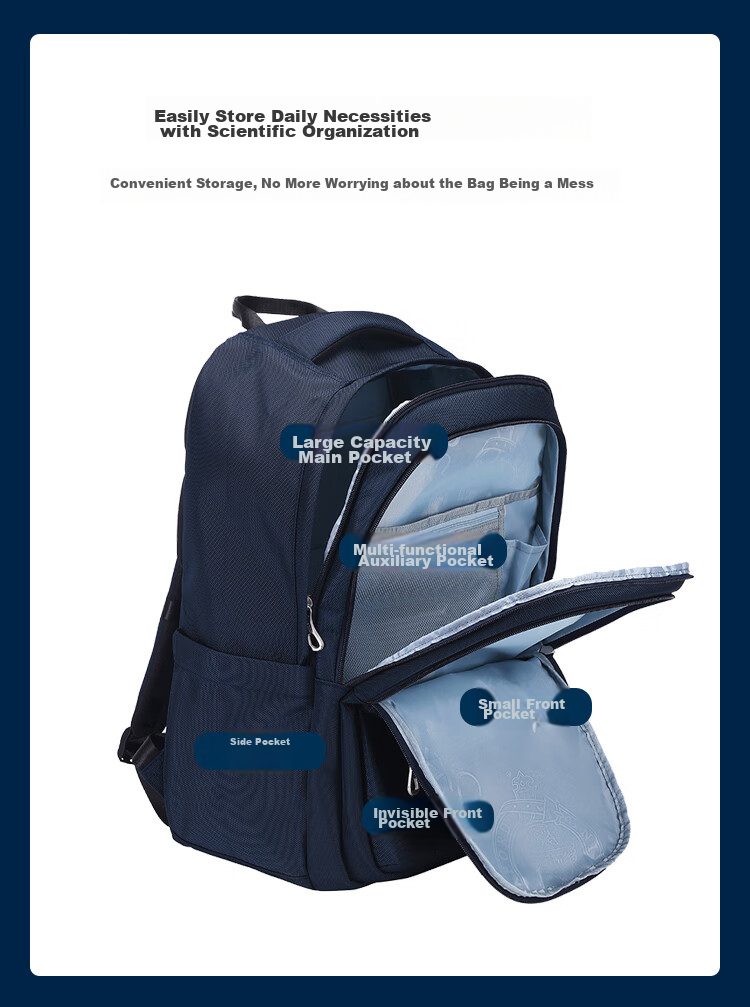 UNIVERSITY OF OXFORD Backpack for Male And Female Middle School Students, High School Students, Lightweight Travel Backpack X1074 Black 15