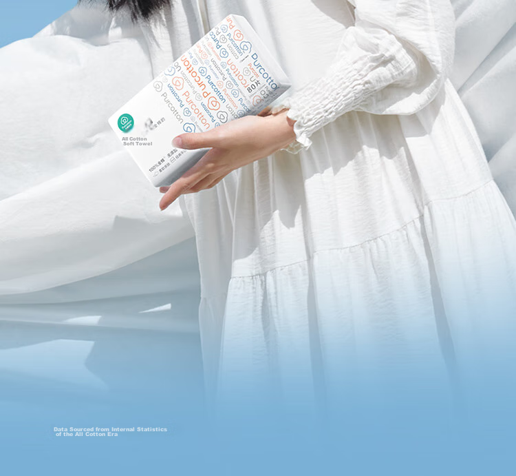 PurCotton [Sun Yingsha's Choice] Facial Cleansing Wipes, Sold by JD, Disposable Cotton Face Wipes, Soft Cotton Towels, 12 Packs, 20*20cm 14