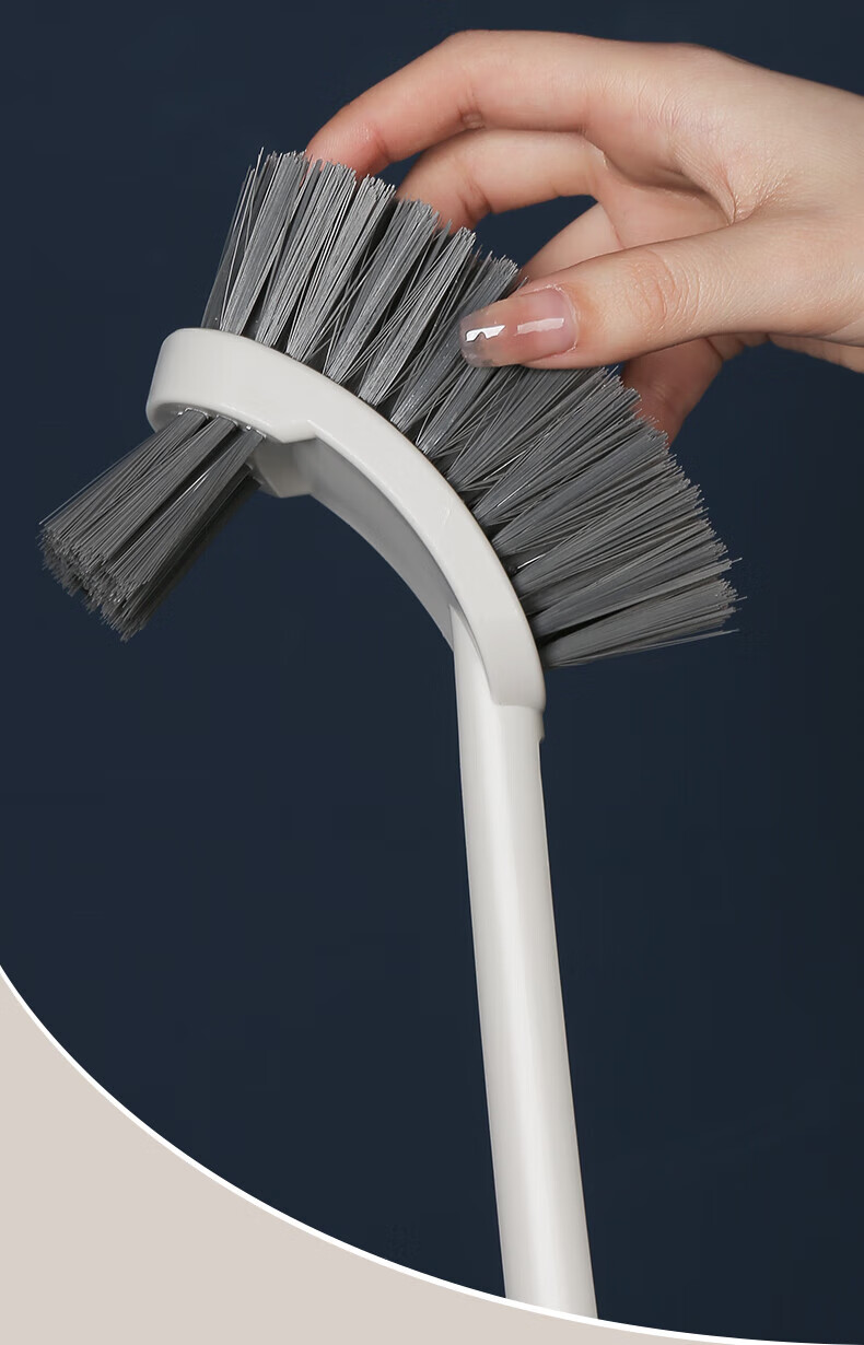 Jiebi Toilet Brush 2-Pack Bathroom Cleaning Brush S-Shaped Bent Head Wall-Mounted Extended Handle No Dead Angle Toilet Cleaning Tool 6