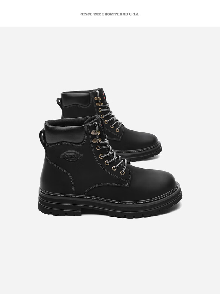 Dickies Men's High-Top Martin Boots, Fashionable Versatile Comfortable Breathable Work Boots, Black, Size 40 5