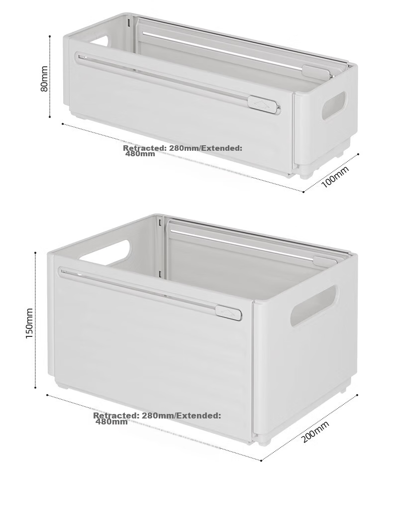 Jiadu Extendable Storage Box, Drawer-Style Desktop Organizer for Snacks And Miscellaneous Items, Kitchen Storage Container, Deep Cabinet Storage Box 18