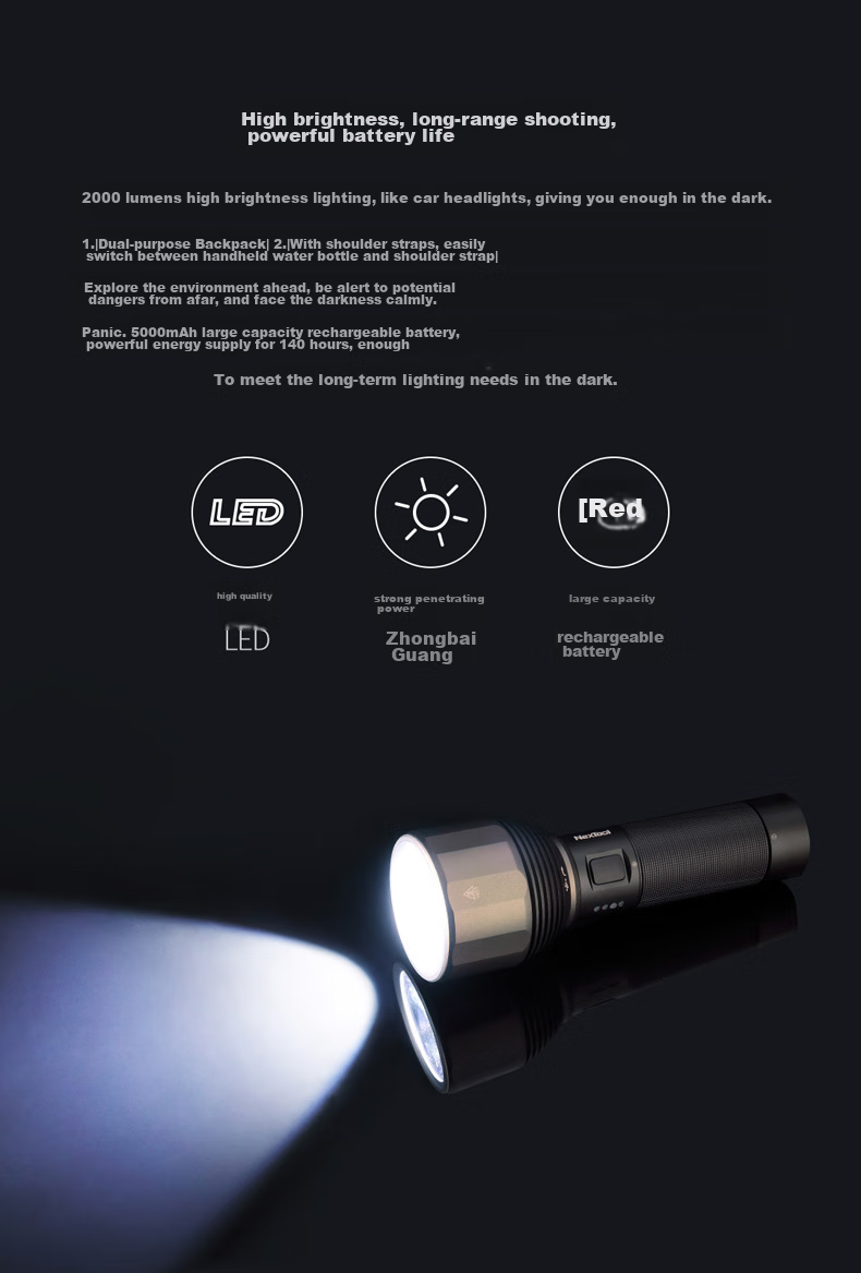 NexTool Outdoor And Home High-Intensity Flashlight, Ultra-Bright Long-Range Portable Waterproof Emergency Light for Home Use, High Brightness Type-C Rechargeable 2