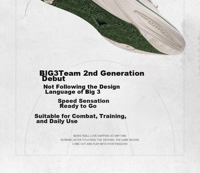 361° Men's Basketball Shoes, BIG3 Team 2.0 Spring Professional Training Breathable Sneakers for Men, 672431108-5 4