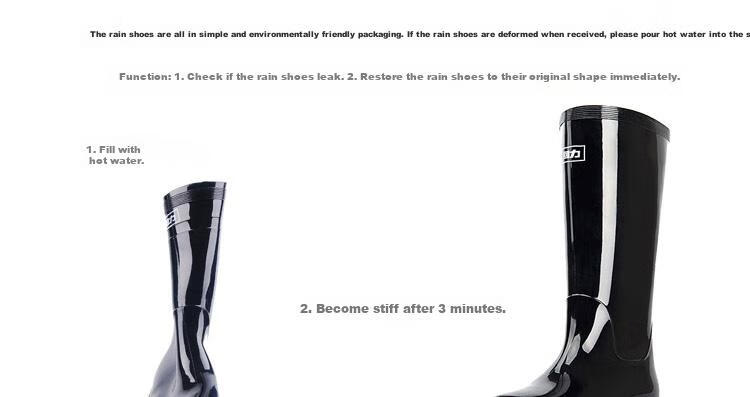 Warrior Men's Ultra-High Rain Boots Adult Waterproof Rubber Overshoes HXL199-B Ultra-High 41 18