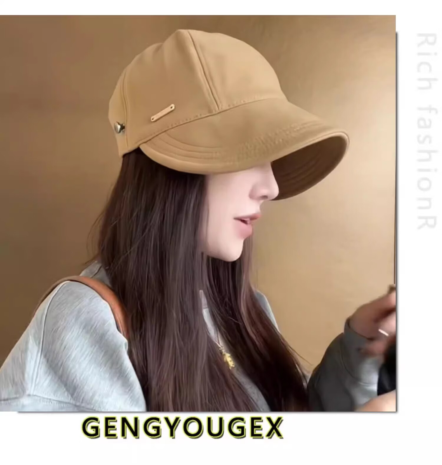 MMOPTOP Korean-Style Wide Brim Face-Covering Baseball Cap for Women, Versatile Spring And Autumn Fisherman Hat, Celebrity-Inspired Casual Woolen Hat 11