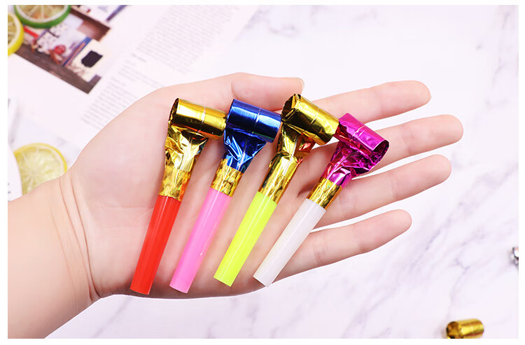 COODORA Blow-Up Toy Set of 40: Dragon Whistle, Trumpet, Air Blower, Retractable Paper Roll Whistle, New Year Gift 8