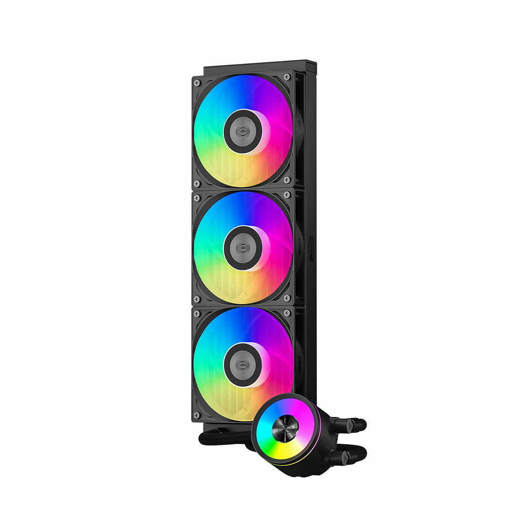 PCCOOLER DA360 PRO ARGB BK All-In CPU Liquid Cooler (Large Area Lighting/rotatable Cold Head/hidden Cable Management/supports AM5 1700)
