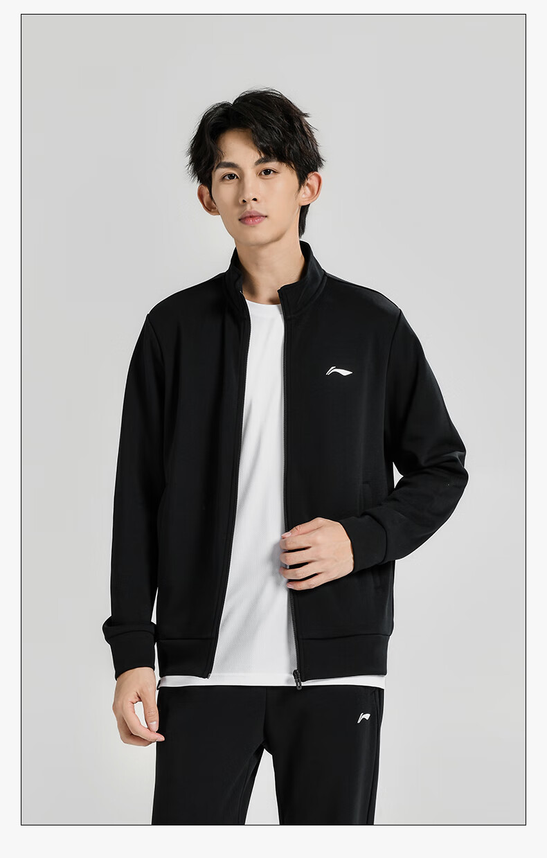 LI-NING Table Tennis Jacket Unisex Autumn Winter Fleece Lined Warm Zip-up Hoodie Black 3XL 10