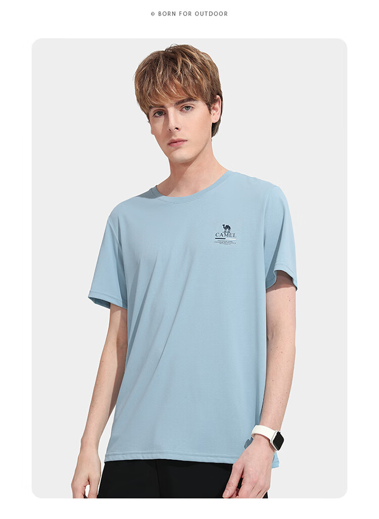 CAMEL Outdoor Quick-Dry T-Shirt, Spring And Summer Honeycomb Mesh Breathable Top, Couple's Sports Round Neck Short Sleeve A14BZ00079 24