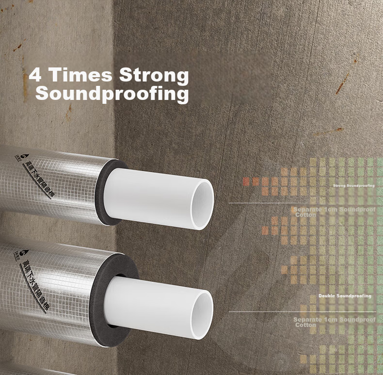 Xuanjia Mital Drain Pipe Soundproof Damping Pad Soundproof Cotton Bathroom Toilet Drainage Sound Absorbing Cotton 110 Type Pipe 5