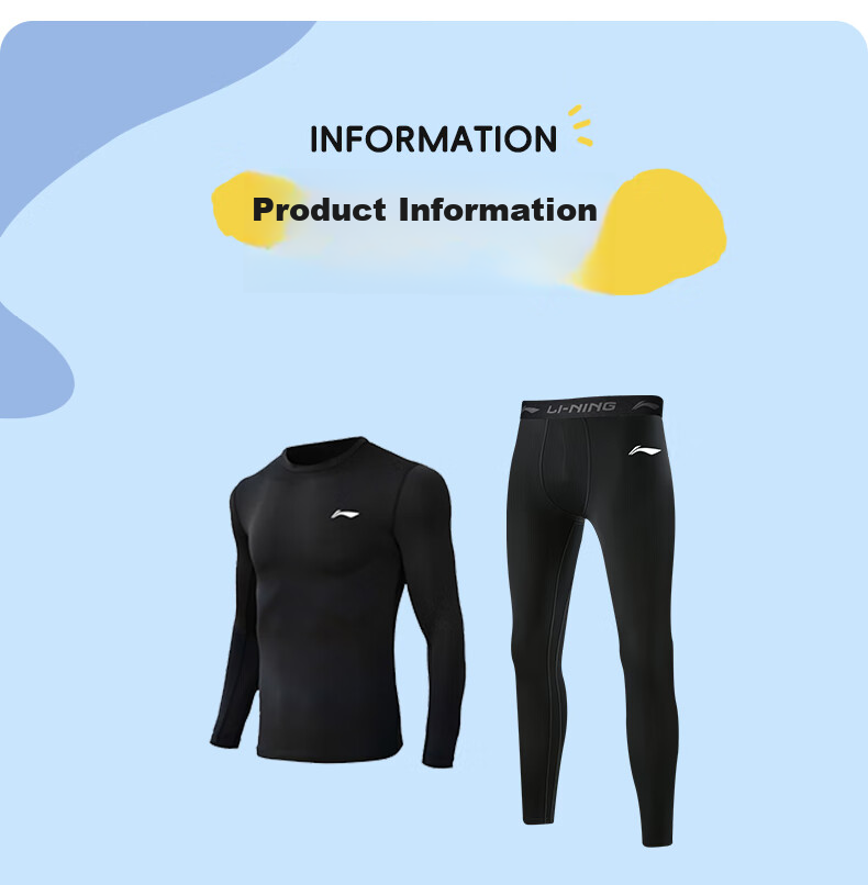 Li-Ning Children's Compression Training Suit, Quick-Dry, for Ages 6-12, Autumn And Winter Sports Set, Breathable Basketball Base Layer, Football, Badminton Uniform 19