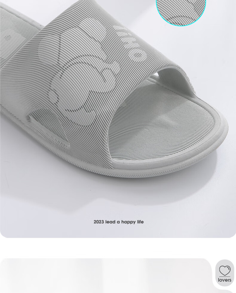 LETUO Men's Summer Soft Sole Bathroom Drainage Indoor Lightweight Slippers Gray White Size 42-43 (Fits 41-42) 6