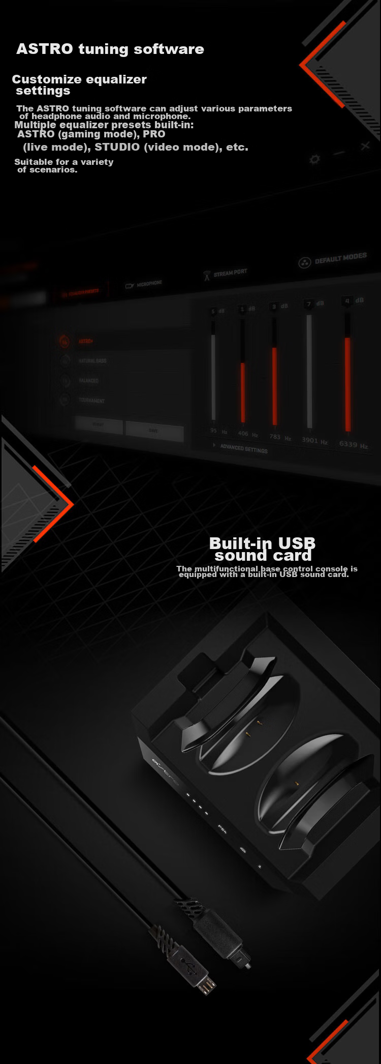 G Astro A50 (New) Wireless Over-Ear Gaming Headset 7.1 Surround Sound + Wireless Base Station (Black) - Operation Delta 6