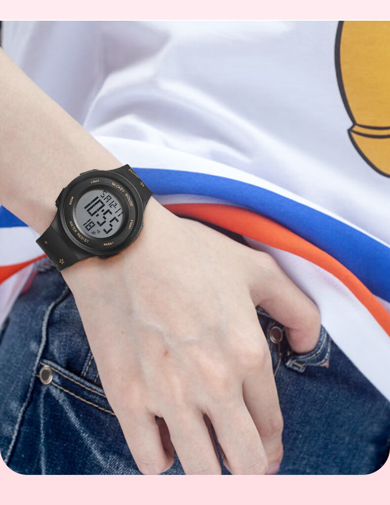 Disney Mickey Collaboration 2026 New Sports Digital Watch Youth High School Student Exam Waterproof Kids Watch 11