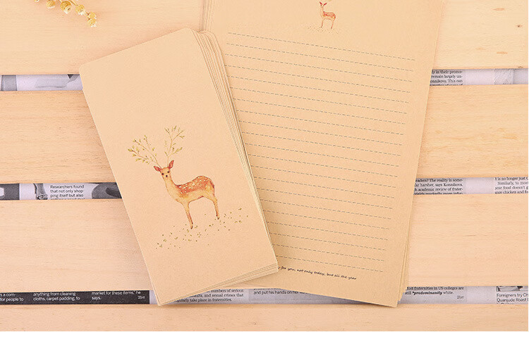 Shiluode Envelope And Letter Set, Birthday Gift, Vintage Fresh Love Letter Stationery, Simple Artistic 10 Envelopes And 10 Sheets of Paper 13