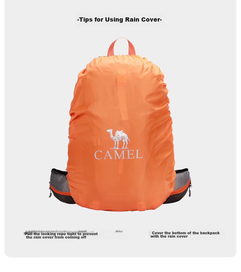 CAMEL [Shanshi] Outdoor Lightweight Hiking Backpack, Large Capacity Professional Trekking Waterproof Travel Backpack, Silver Gray 21