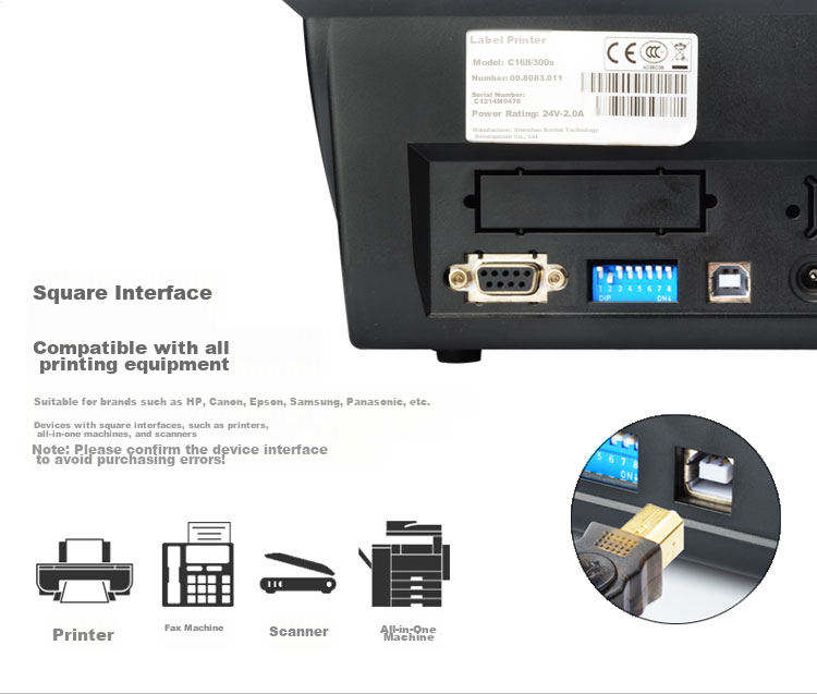 MM USB Printer Cable, 10 Meters, for HP, Canon, Epson Printers, Data Cable, Computer to Printer Connection Cable, USB 2.0 Square Port Extension Cord M-UB010 7