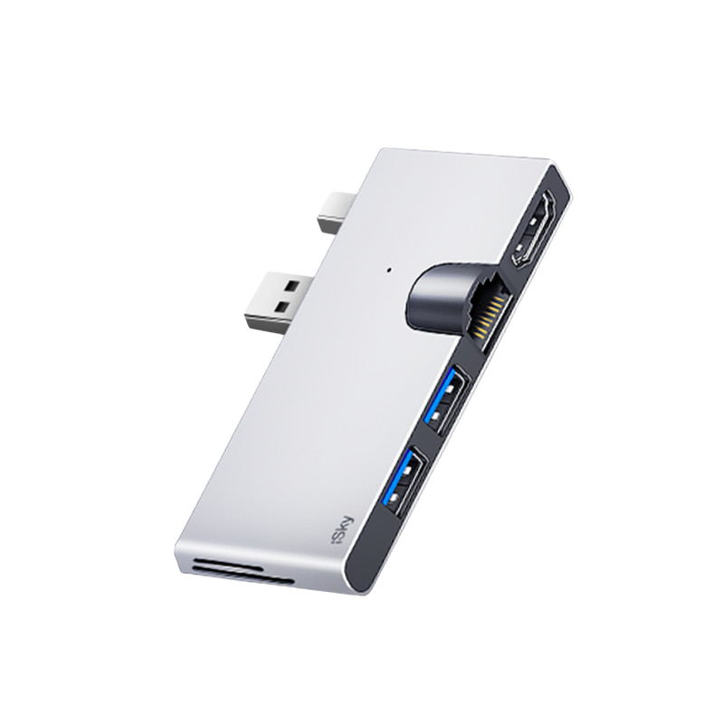 Isky Microsoft Surface Pro 5/6 Docking Station Converter, USB Adapter, Ethernet Port to Projector Screen Mirroring Converter Cable, HDMI Video Connection Cable, Conversion Port HUB Expansion Dock 4K