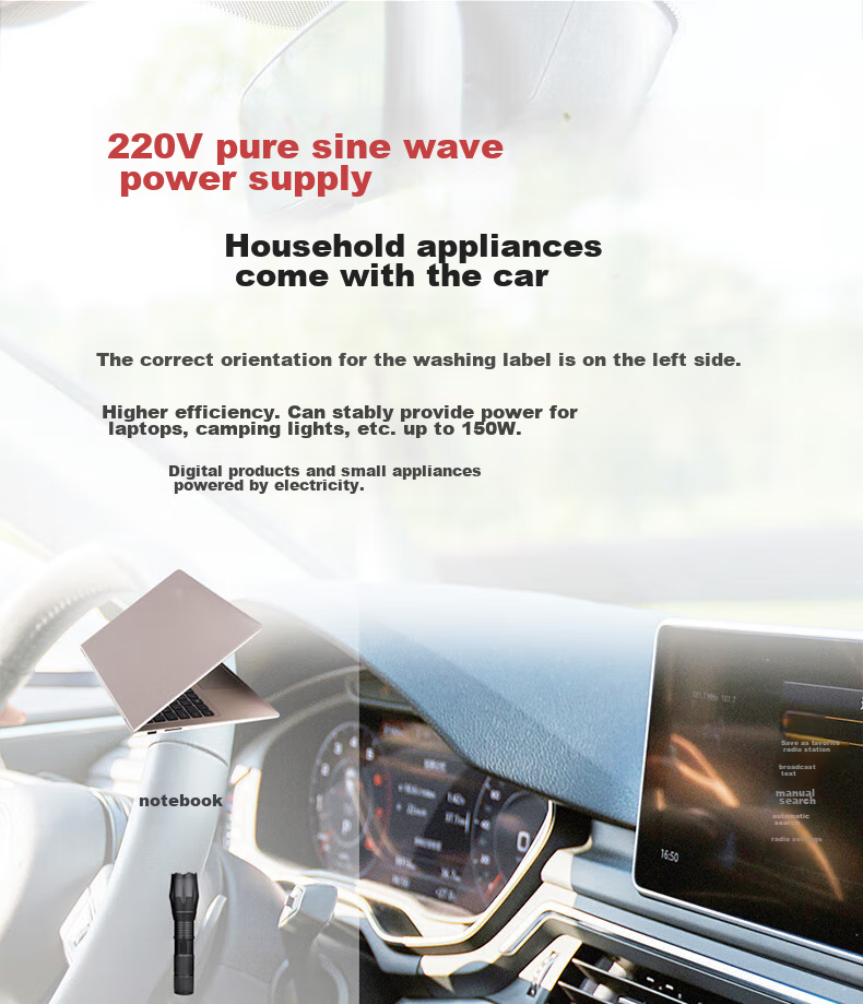 Newsmy Pure Sine Wave Car Power Inverter, 150W Charger, 12V to 220V Converter, Power Socket, NB150 Deluxe Versio 4