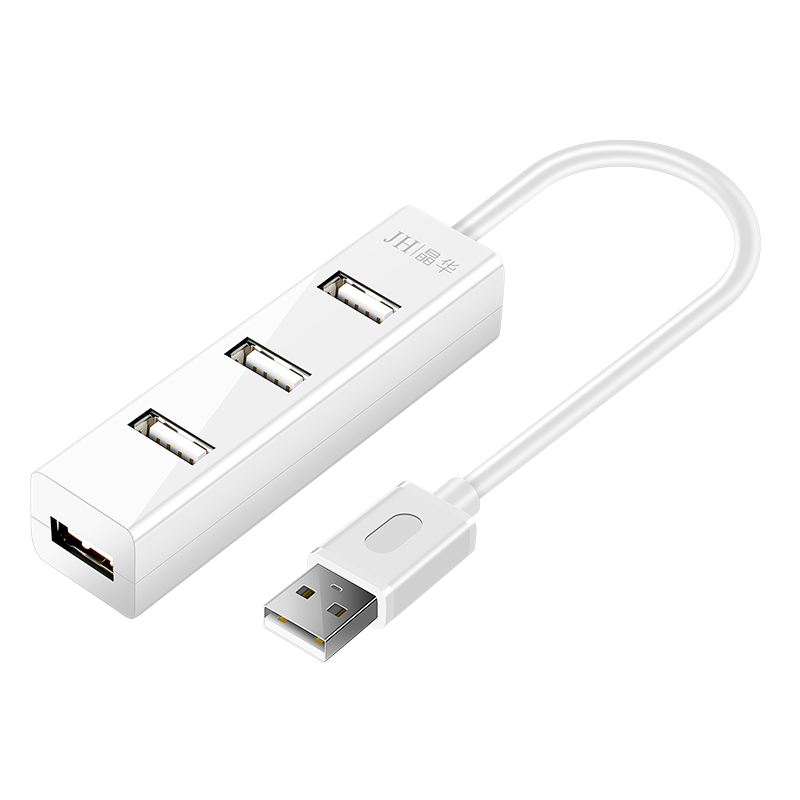 Jinghua USB 2.0/3.0 Hub with 4 Ports, High-Speed Expansion HUB Duplicator Cable, Desktop And Laptop Multi-Port Docking Station, White 1 Meter, Z413C