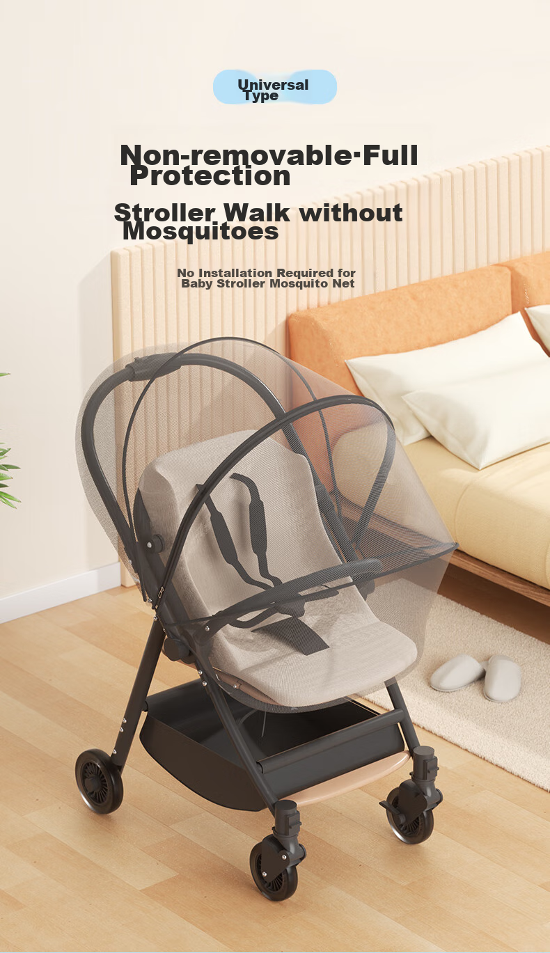 Nanjiren Baby Stroller Mosquito Net, Full Coverage Universal Enlarged Baby Anti-Mosquito Cover, Children's Mesh Sunshade, Small Stroller Anti-Mosquito Net 1