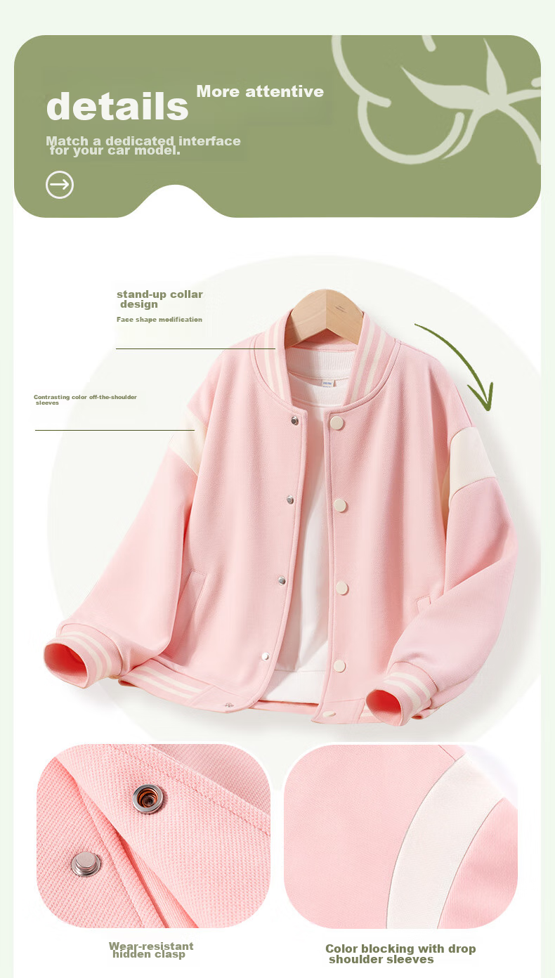 Baleno Girls' Spring And Autumn Outfit, 2026 Style, Older Girls' Color-Block Baseball Jacket, Children's Casual Pants Set, Two-Piece Suit 3