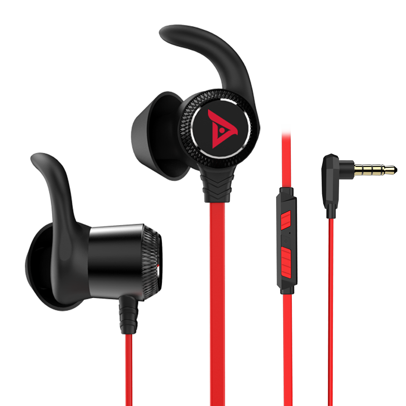 Taidu TG10 Xingsha Gaming Headphones In-Ear with Microphone for Laptop And Desktop, Dual-Port PUBG Delta Action, 3.5MM, Red And Black