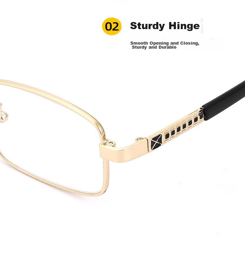 LESCA LUNETIER High-Quality Reading Glasses with Crystal Lenses for Middle-Aged And Elderly Men And Women, High-Definition Eyewear, Gold with Crystal Lens, 150 Degrees 15