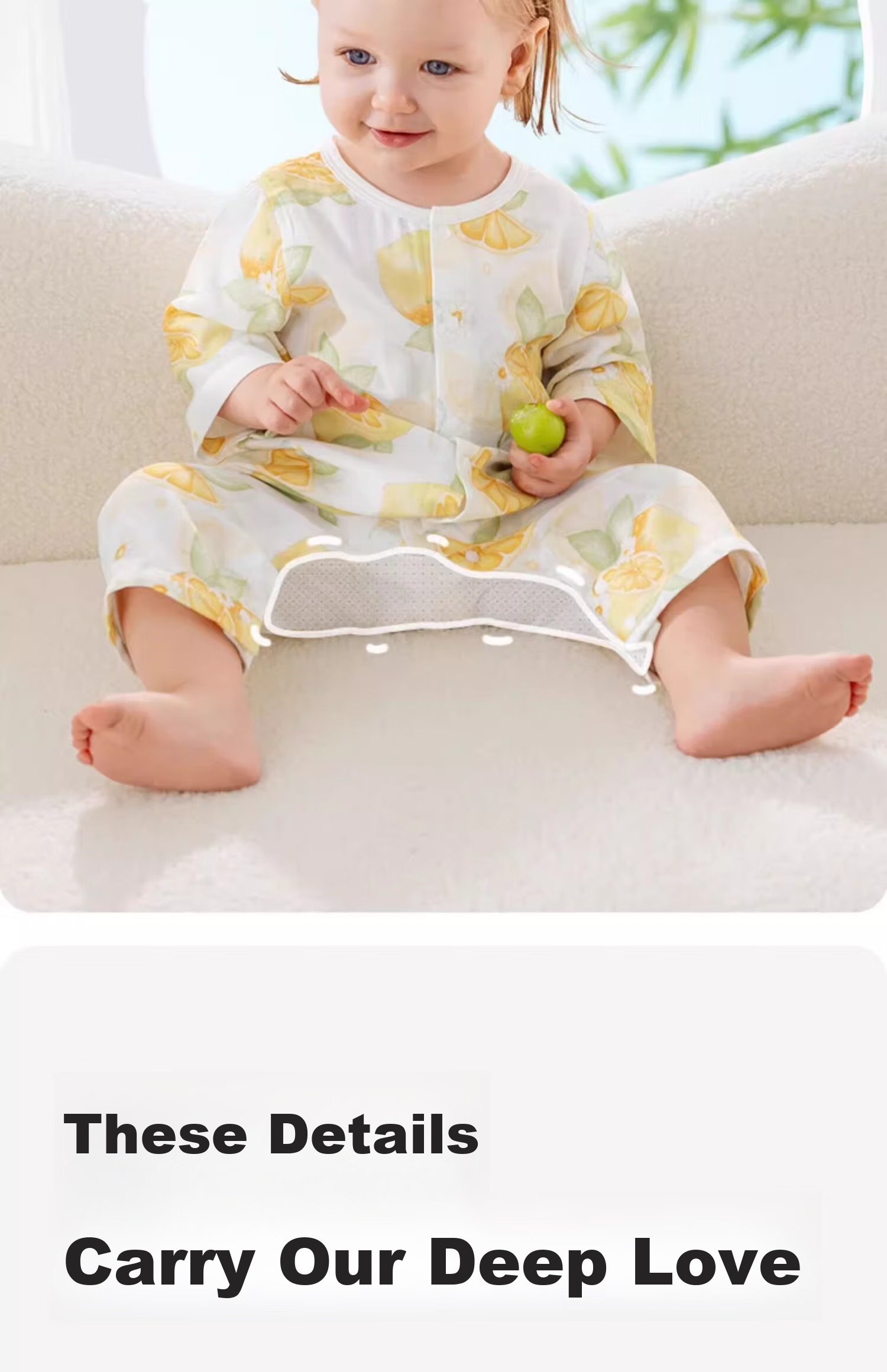Beitaisi Baby Clothes Summer Thin Romper with Mesh Back, Breathable Three-Quarter Sleeve Air Conditioning Sleepwear 13