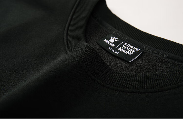 KELME Men's Winter Fleece-Lined Thickened Sweatshirt Casual Versatile Couple Pullover Women's Crew Neck Top Agate Black M 14