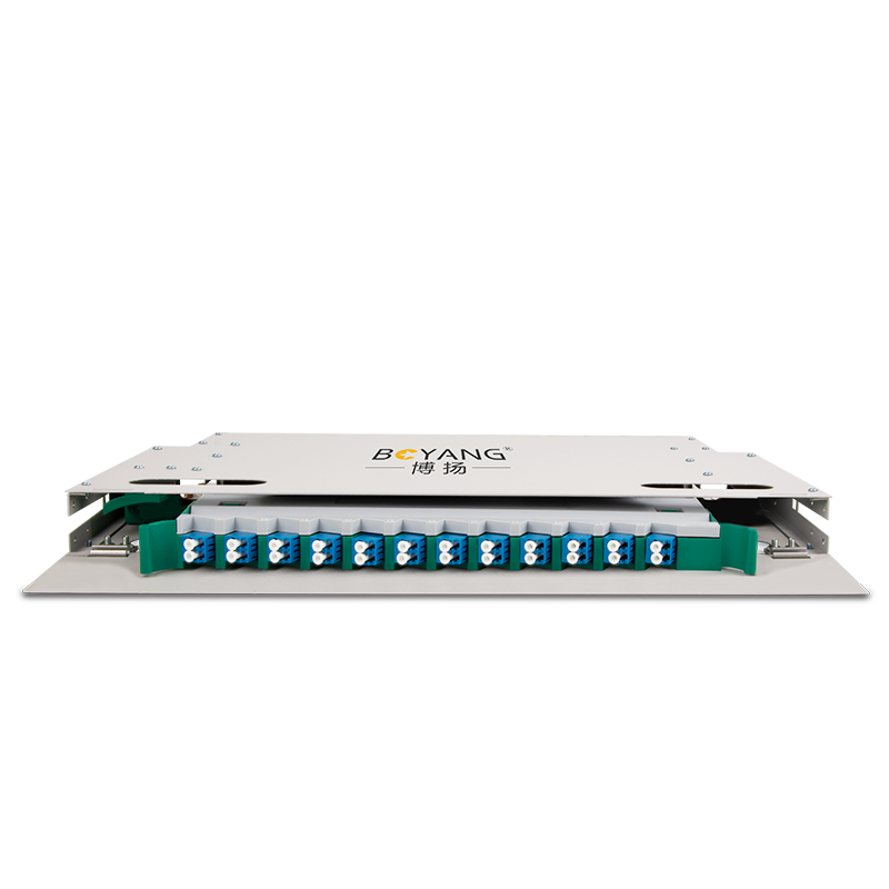 BOYANG 12-Port 24-Core ODF Fiber Distribution Frame/Subframe/Unit Fully Loaded LC Single-Mode Duplex Push-Pull Fiber Rack-Mounted Terminal Box BY-ODF-LC-24S