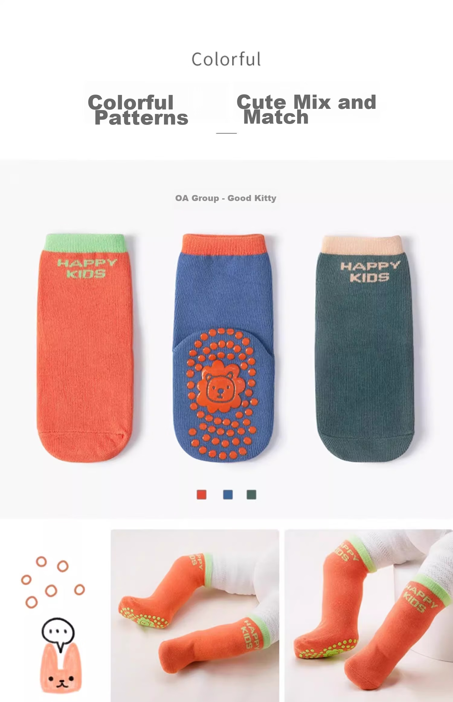 Beitaisi Floor Socks, Spring And Autumn Indoor Non-Slip Insulation, Newborn Baby Boys Girls Children Mid-Calf Walking Socks 14