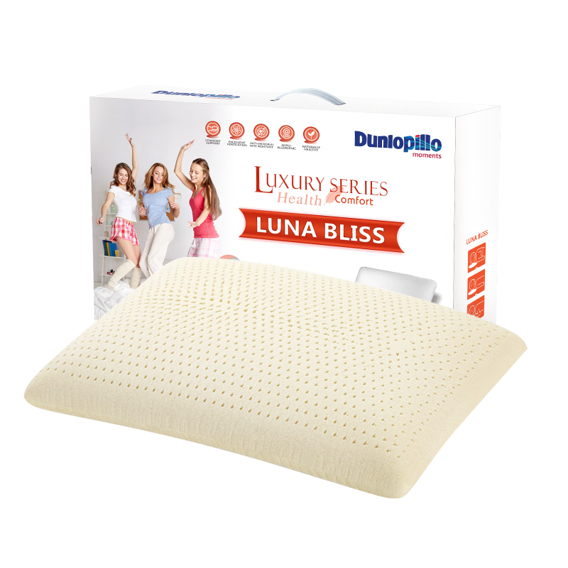 Dunlopillo Luluna Encounter Latex Pillow, Imported from The Netherlands/USA, Talalay Natural, Physical Foam Process