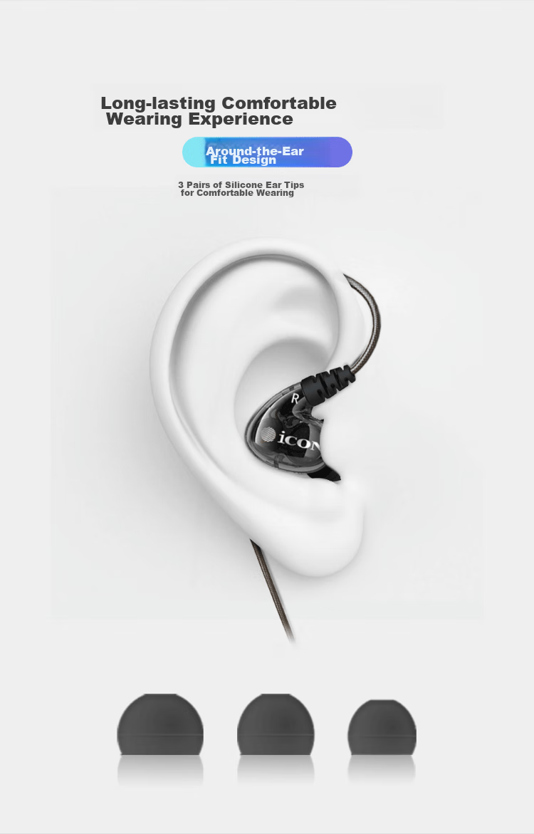 Aiken In-Ear Monitoring Headphones, Scan8 Model, Wired Earbuds for Live Streaming And Karaoke, with Sound Card, 3-Meter Cable, Long-Range Monitoring Headphones 5