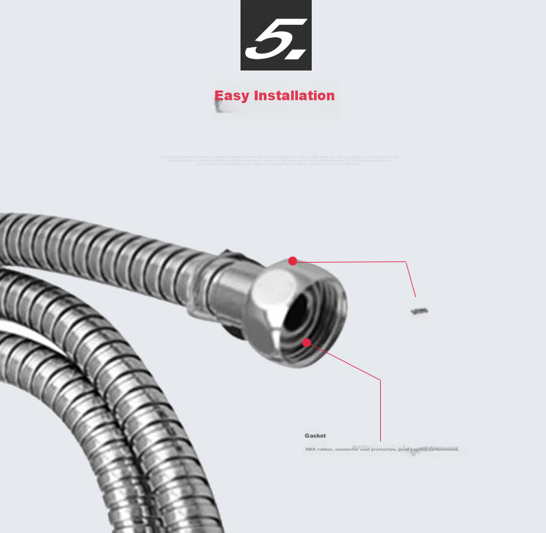 JOMOO Stainless Steel Braided Hose, Shower Hose with Double Clamps, High Temperature Resistant Shower Head Hose, 2 Meters, H2101 13