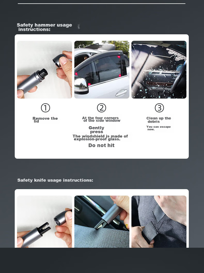 BIAZE Car Window Breaker Tool with Safety Hammer, Tungsten Steel Head for Emergency Escape, Rescue And Cutting Seatbelts in One Second 6