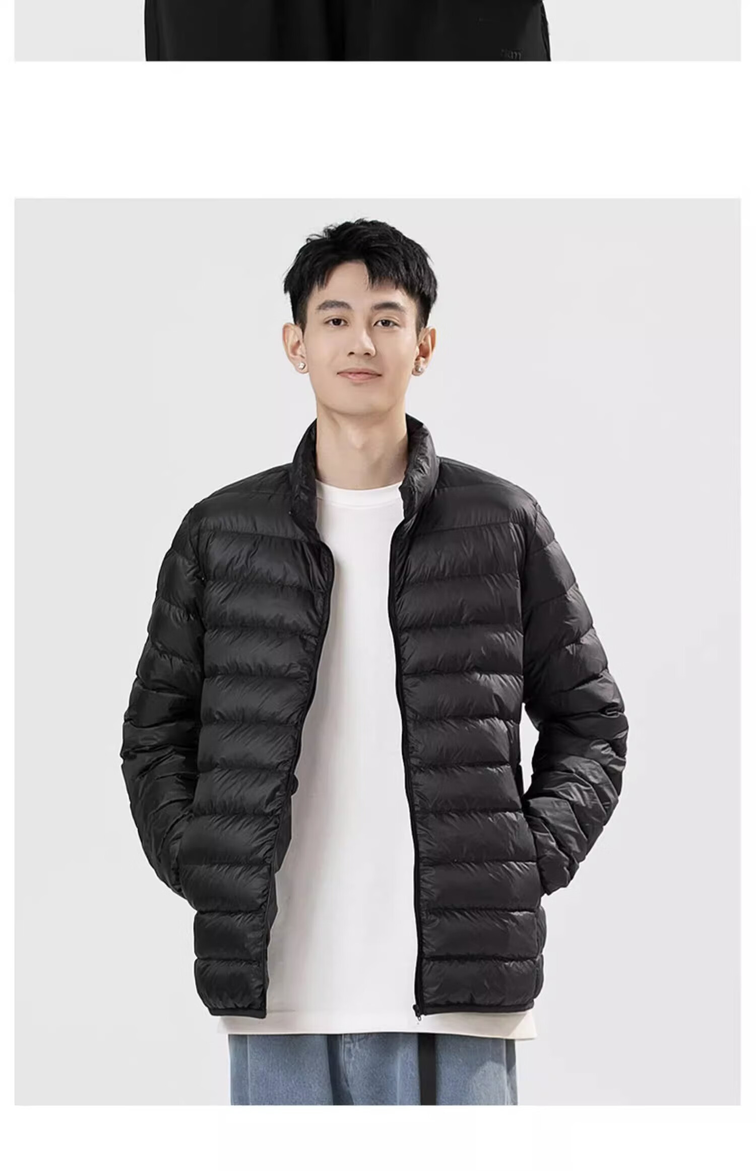 GENIOLAMODE Men's down Jacket, Lightweight And Short for Autumn And Winter, Stand-Up Collar, Warm Duck Down, Simple And Versatile Winter Wear 13