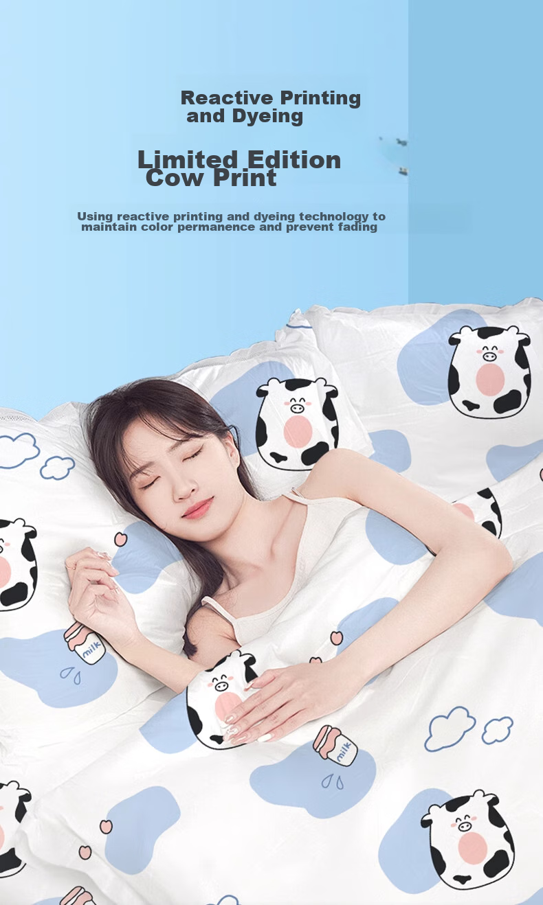 CHUYISHENG Disposable Bedding Set with Cotton Feel Bedsheet, Duvet Cover, And Four Pieces Thickened Hygienic Hotel Bedding Set for Travel 8