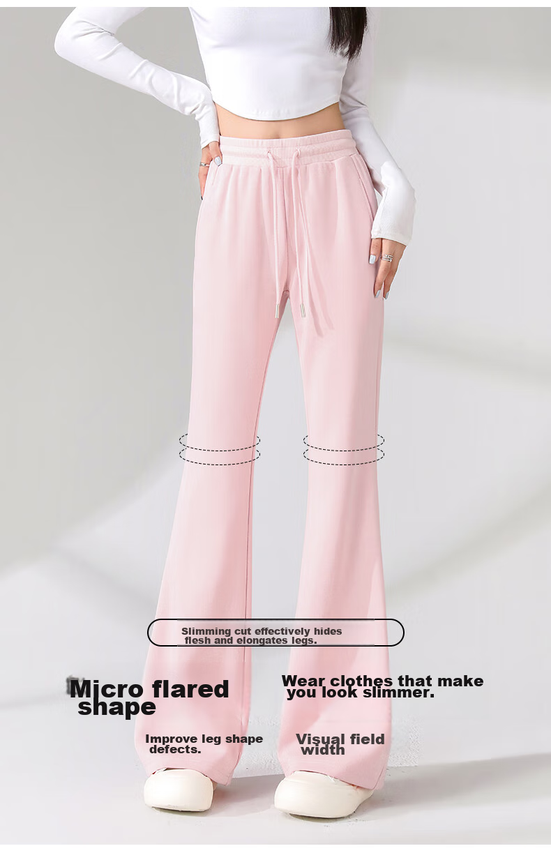 Baleno High-Waisted Flared Pants for Women, Spring And Autumn 2026, Elastic Waist, Slightly Flared Casual Long Pants, Fashionable Black Harem Pants 6