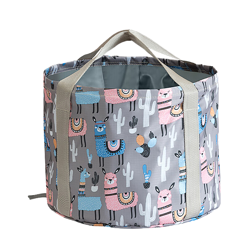 JAJALIN Portable Foldable Outdoor Travel Foot Soaking Bag, Laundry Basin, Foot Washing Bucket, Face Basin, Foot Washing Container, Gray Alpaca