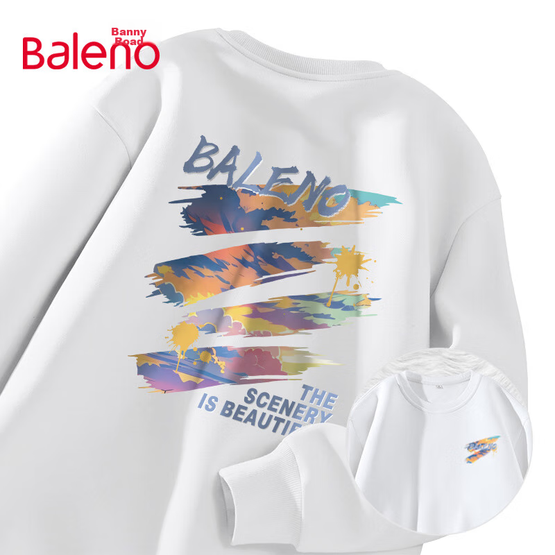 Baleno Sweatshirt for Men, Autumn Fashion Brand, Loose-Fitting Large Size, Casual Round Neck Top, Versatile Sports Jacket for Male Students And Me