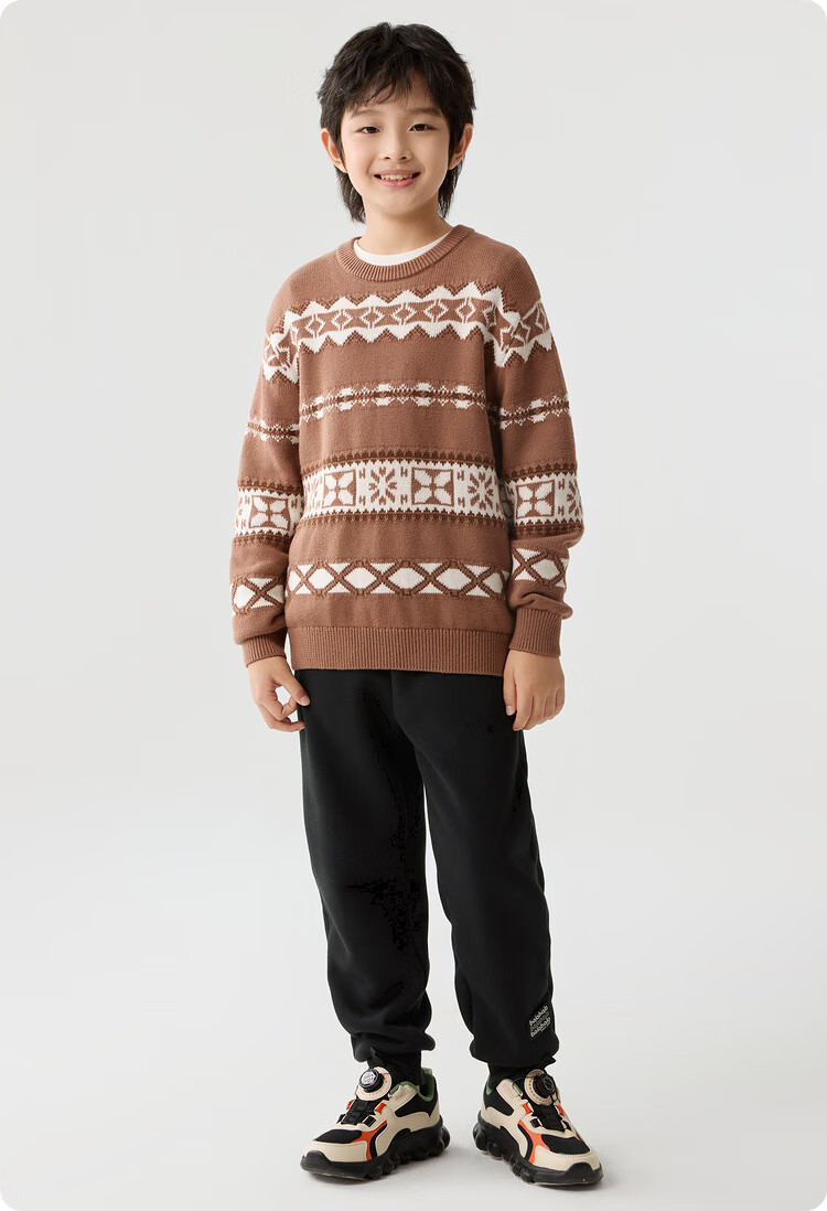 BALABALA Children's Clothing, New Winter Sweater for Girls, Fair Island Style, Round Neck, Fashionable Top, Comfortable And Trendy 16
