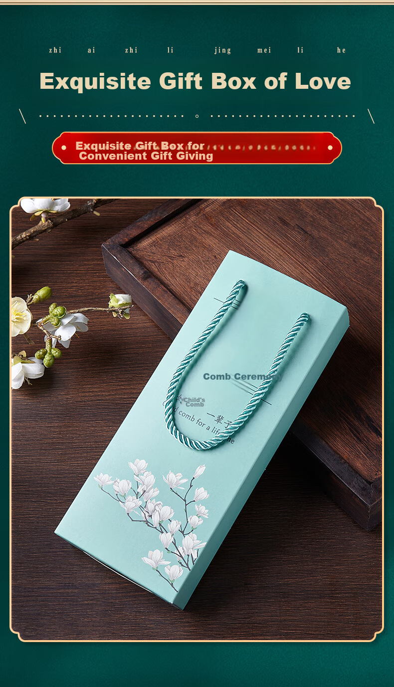 Danpo Pure Natural Authentic Ox Horn Comb for Women, Birthday Gift for Girlfriend Or Wife, Thoughtful High-End Mother's Day Gift, New 2026 Teacher's Day Gift for Female Teachers, Premium Practical Gift Box 9