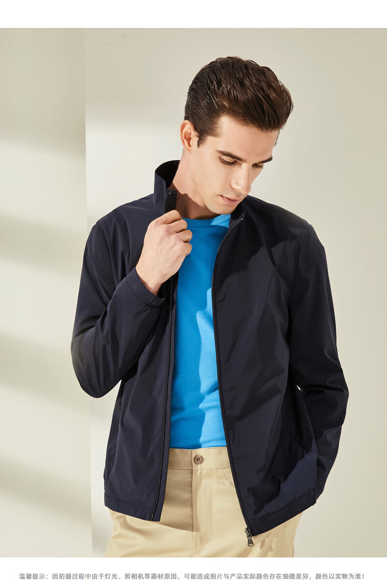 YOUNGOR 26 Spring New Business Stand Collar Short Executive Jacket Navy Blue M 170/92A 6